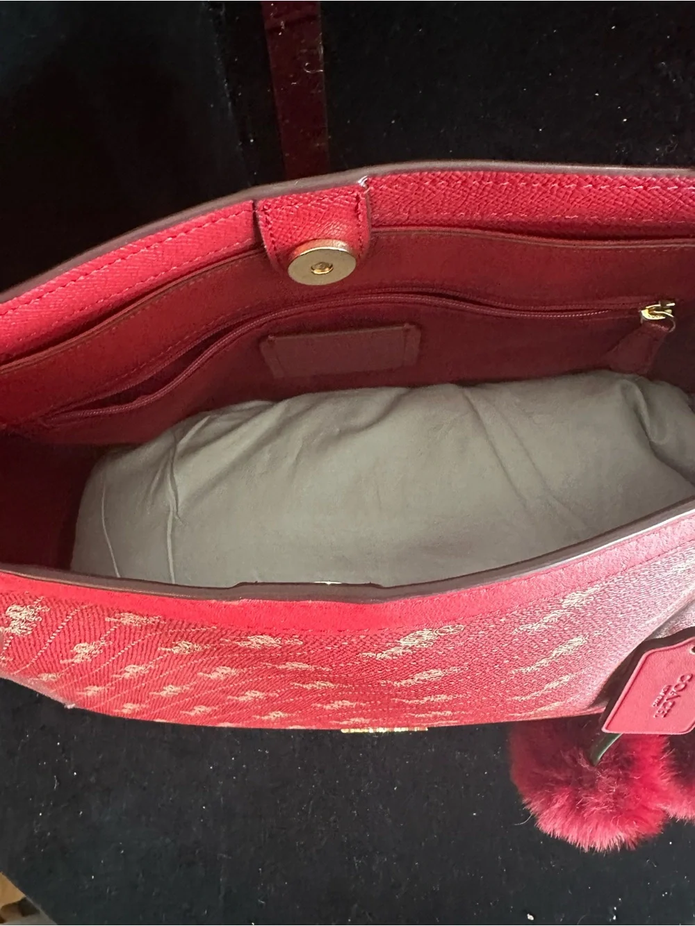 Coach #190  Tote 27 with Horse and Carriage Dot Print